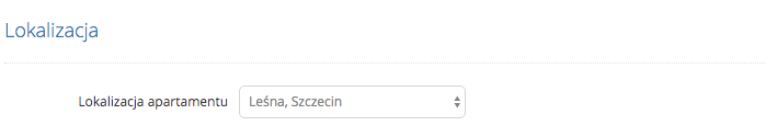 Wybór adresu miejsca noclegowego na stronie jego edycji