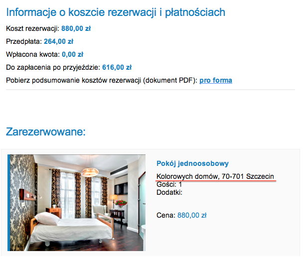 Informacja o lokalizacji w szablonie maila