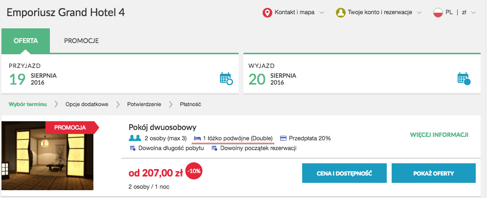 Informacje na temat łóżek w pokoju dwuosobowym