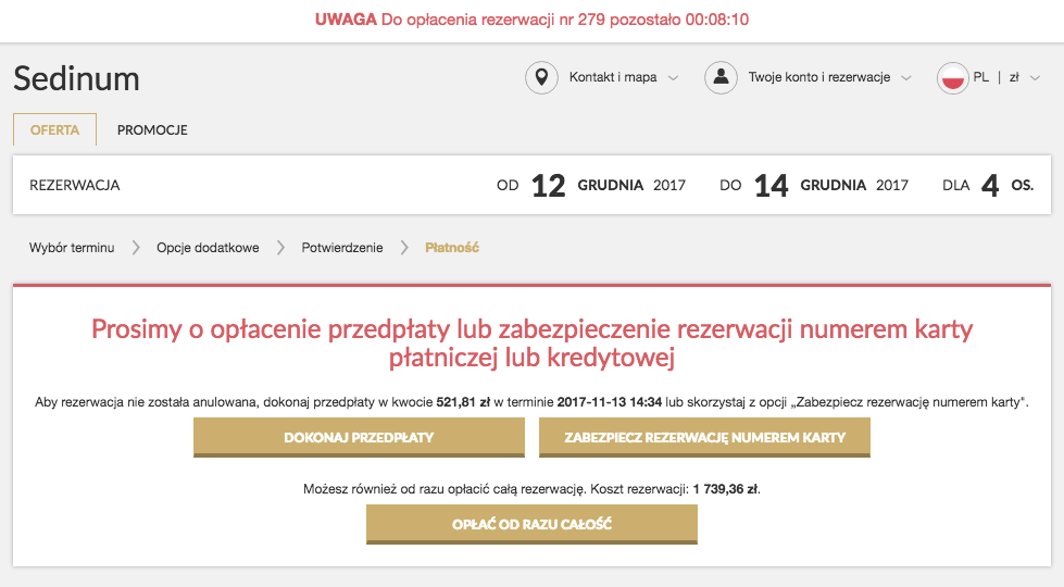 Możliwości potwierdzenia rezerwcji