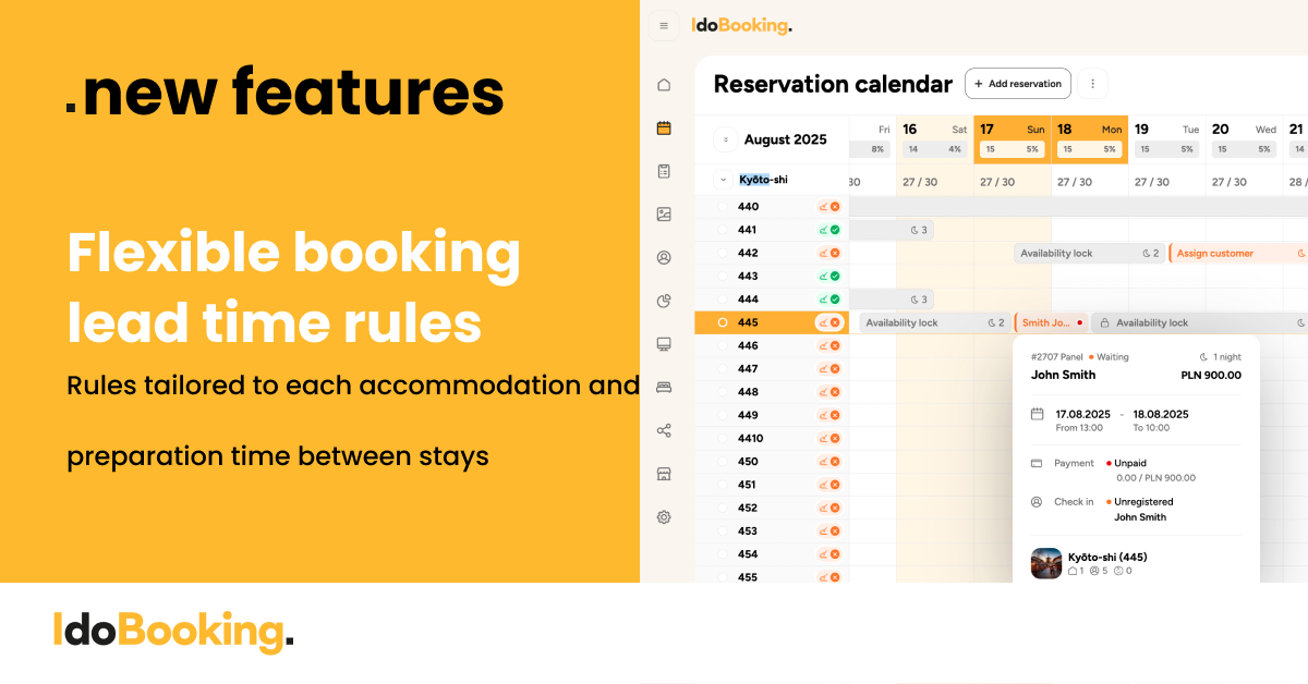 Flexible booking lead time in IdoBooking