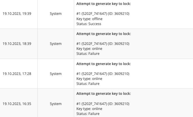 Backup key