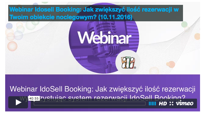 IdoSell Booking Webinar