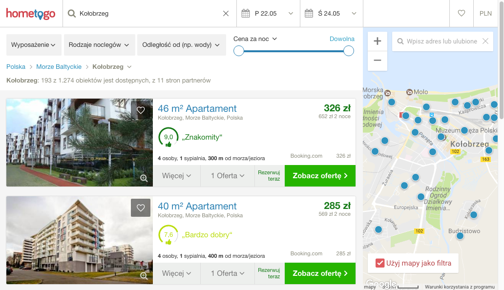 HomeToGo - wyszukiwarka domów i apartamentów  