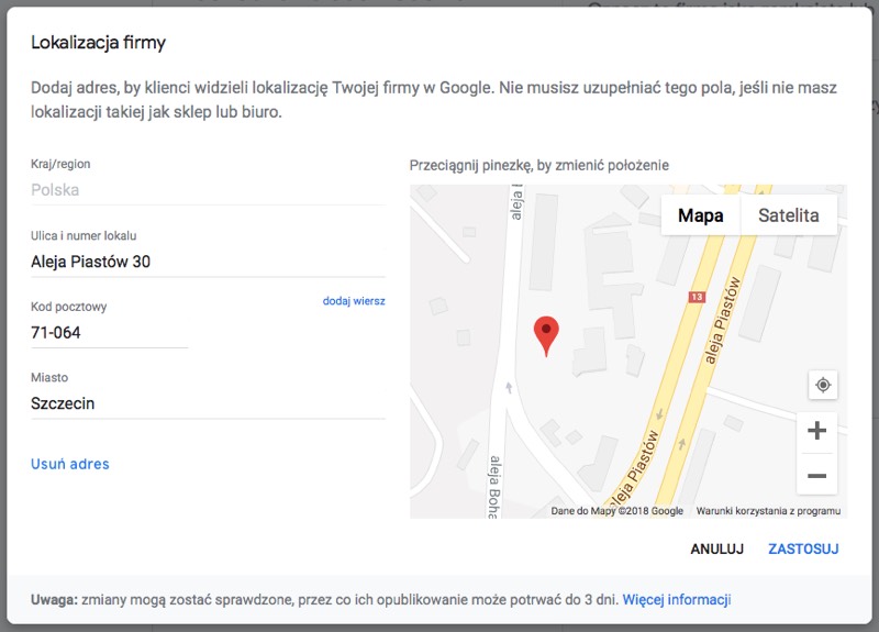 lokalizacja na mapie whHotelu w Google Places