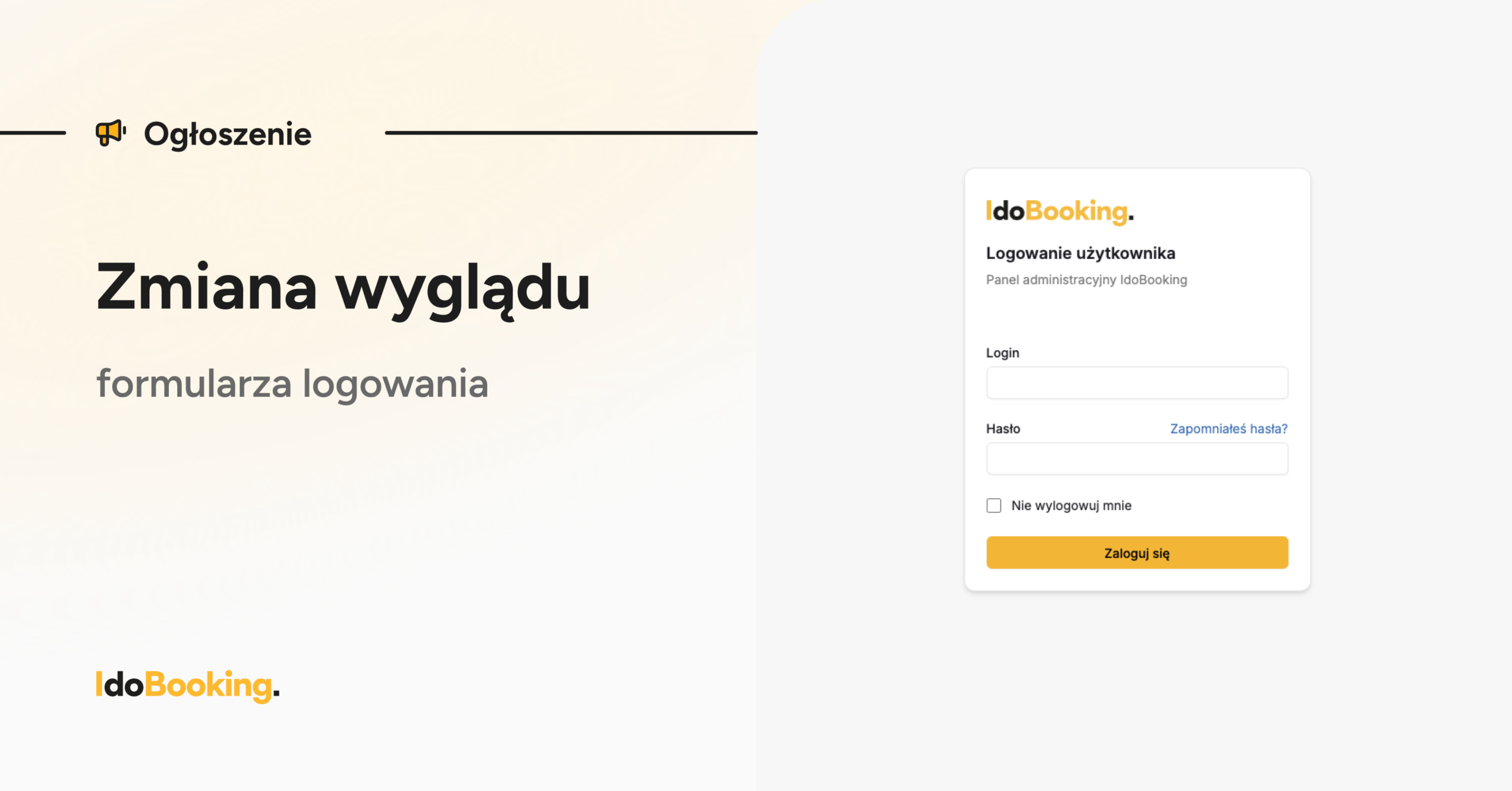 Nowy formularz logowania