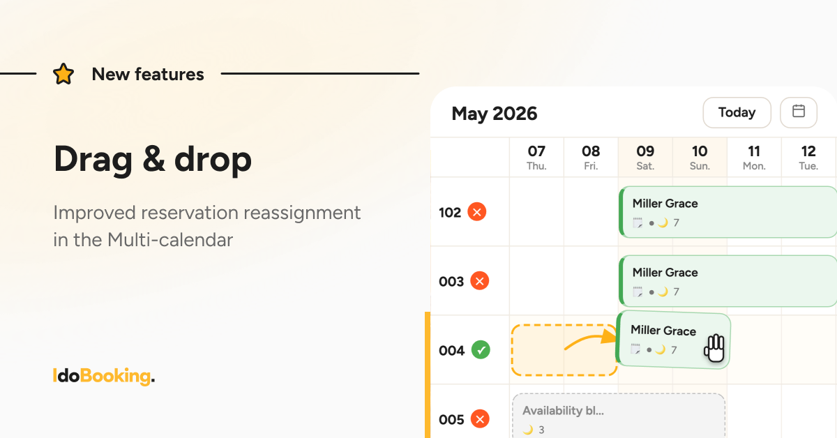 Multi-calendar with drag & drop reservation editing