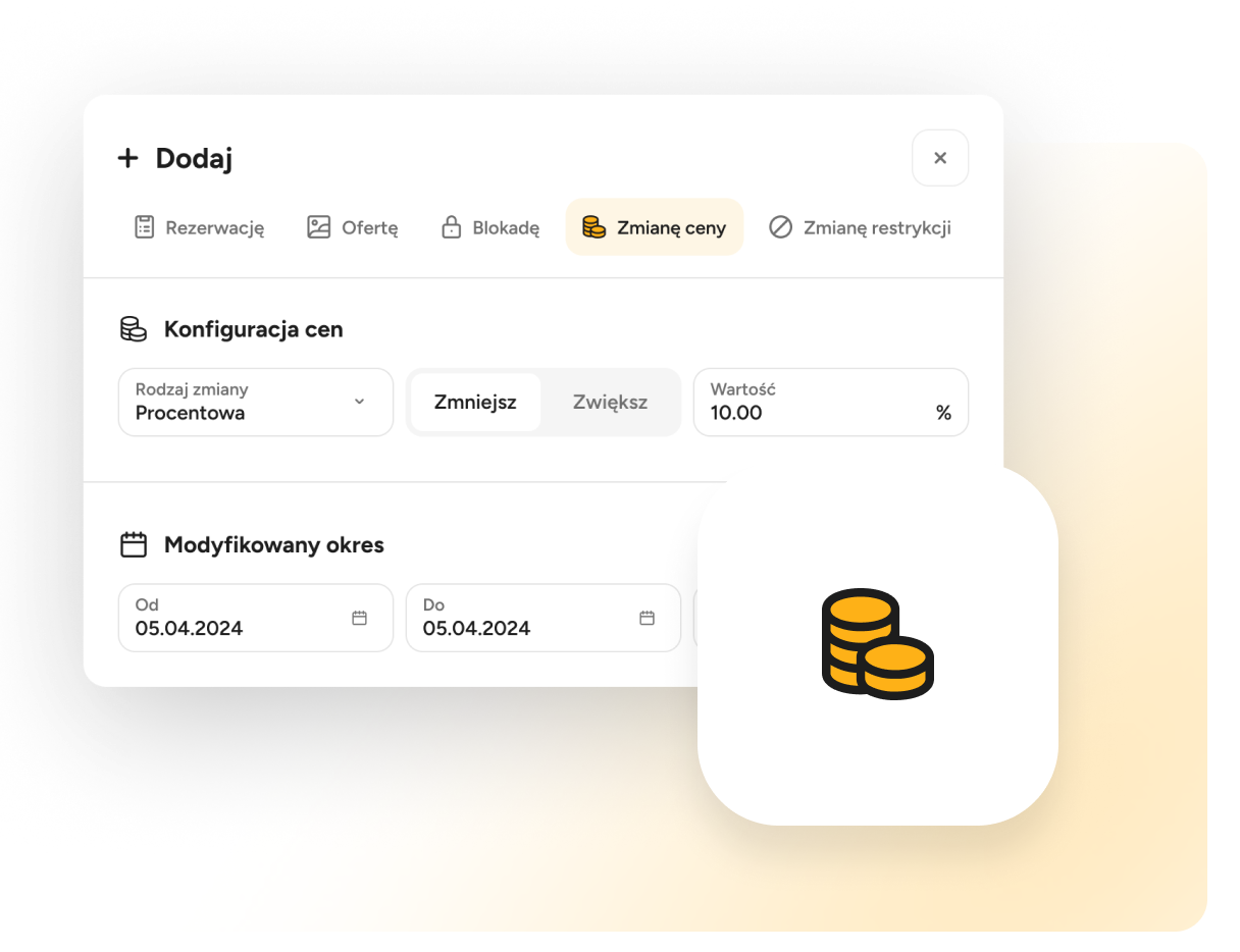 Edycja cen w multikalendarzu IdoBooking