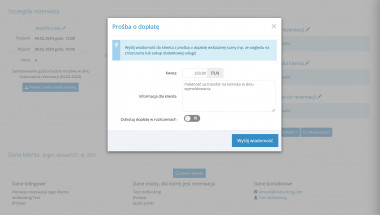 Prośba o dopłatę IdoBooking