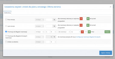 Zniżki długoterminowe w rezerwacjach IdoBooking