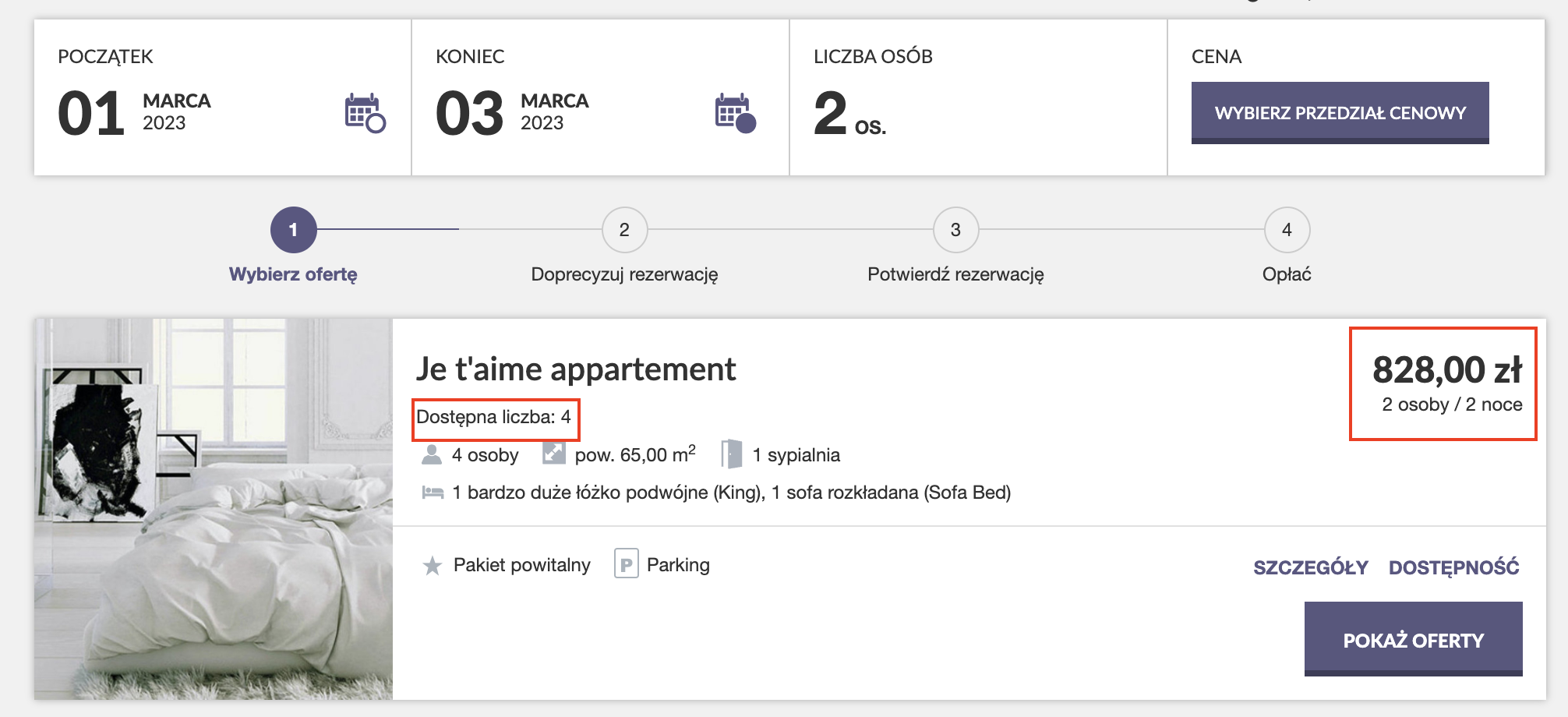 proces rezerwacji w Booking Engine