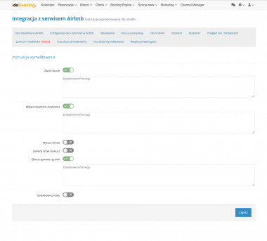 Instrukcje wymeldowania w integracji z Airbnb w IdoBooking