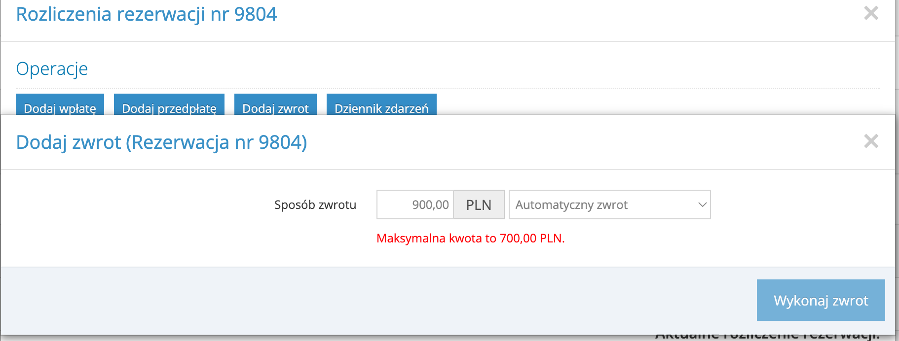 Automatyczny zwrot