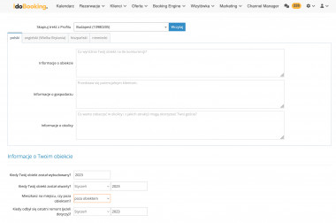 Profil firmy w Booking.com