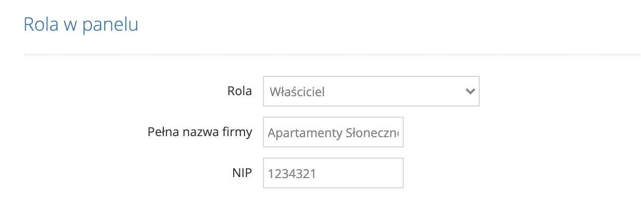 Dane właściciela