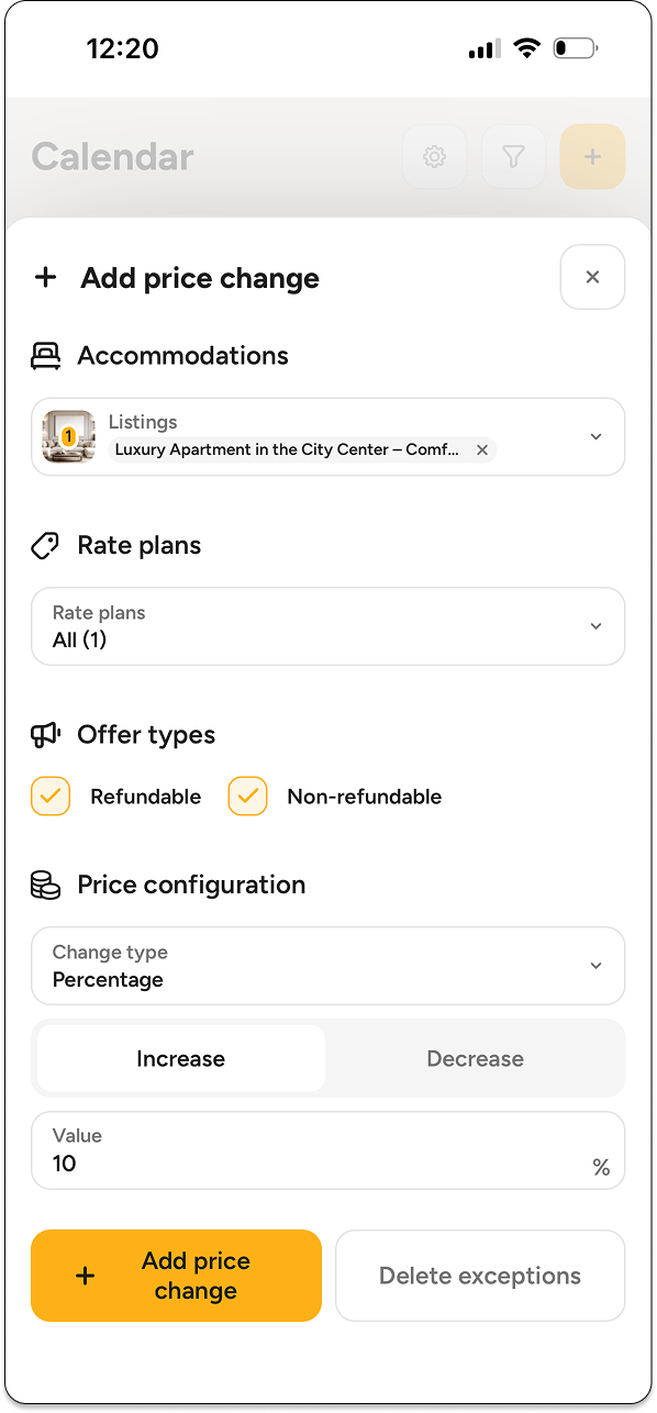 IdoBooking — Price and Minstay edit