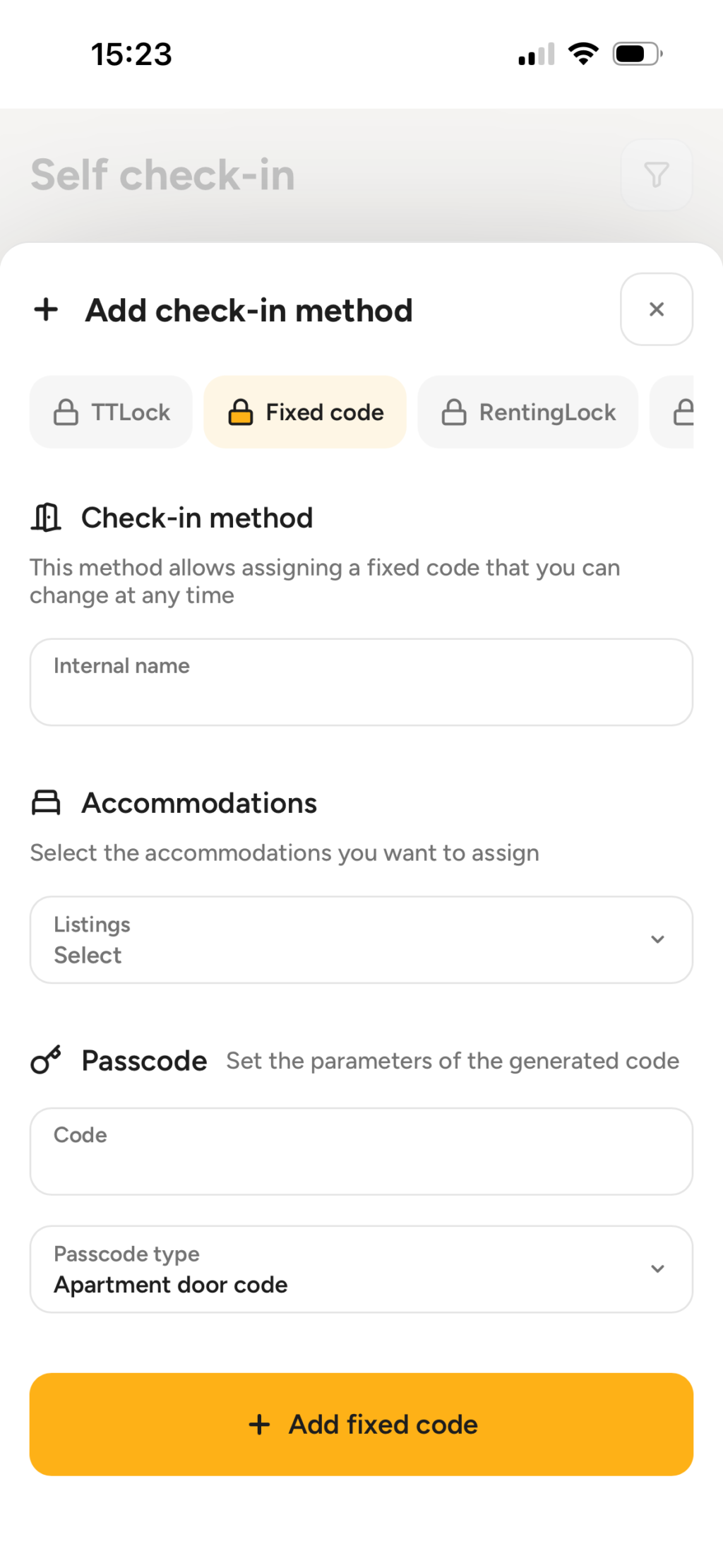 Self check-in module in IdoBooking