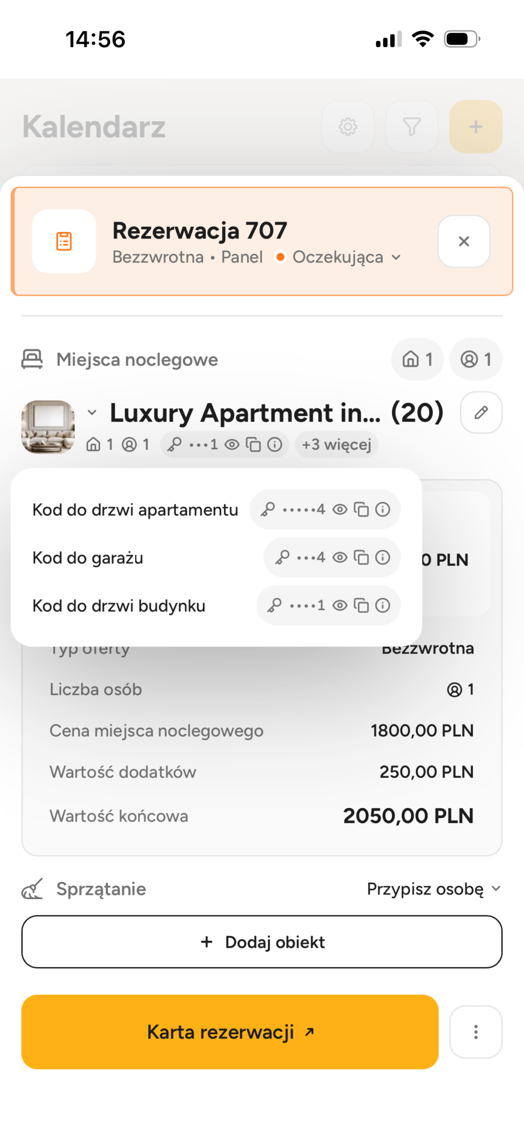 Kody dostępu w rezerwacjach IdoBooking
