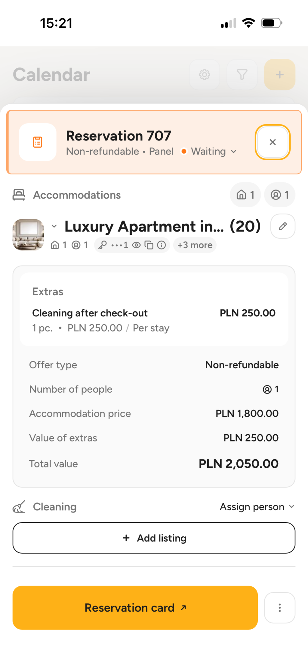 Self-check in codes preview in IdoBooking